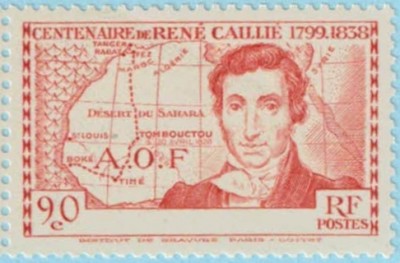 Franz. Kolonien Afrikas Elfenbeinküste 1939 MiNr. 162 . Caillié (1799-1838), französischer Forschungsreisender; Reiseroute.jpg (112.98 KiB) 2459-mal betrachtet Franz. Kolonien Afrikas Elfenbeinküste 1939 MiNr. 162 . Caillié (1799-1838), französischer Forschungsreisender; Reiseroute.jpg